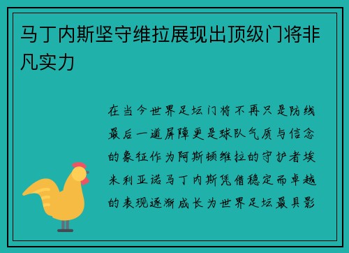 马丁内斯坚守维拉展现出顶级门将非凡实力